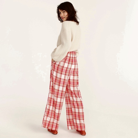 🆕{J.Crew}Flannel wide-leg pajama pant in snowy Stewart tartan - Picture 2 of 7